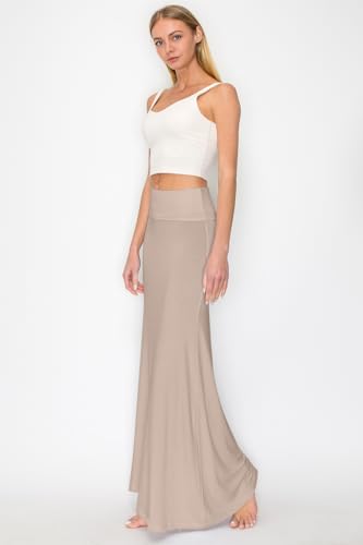 Women's Folded Wide Waist Band Maxi Skirt (S-XL)2