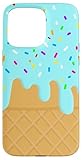 Ice Cream Cone Colorful Sprinkles Drip Waffle Case for iPhone 15 Pro Max
