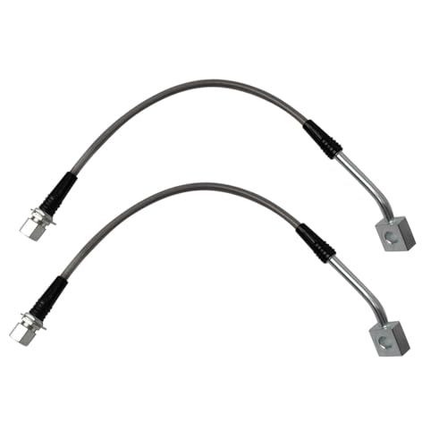Image of TRQ Front Performance Brake Hose Set Compatible with 2005-2010 Dodge Dakota 2006-2009 Mitsubishi Raider 2011 Ram