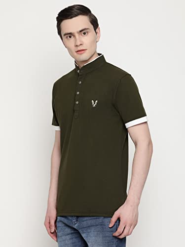 Image of UZARUS Men's Solid Cotton Regular Fit Polo T-Shirt