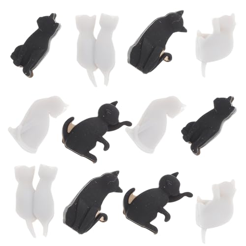 Mikikit Segnabicchieri in Silicone a Forma di Gatto 12 Pezzi Marcatore Antiscivolo per Bicchieri di Vetro Identificatore per Feste Cocktail e Cene Accessorio Ecologico per Eventi