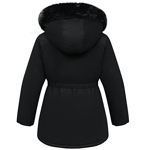 CICVSOC Girls Long Waterproof Winter Coat Kids Warm Hooded Parka
