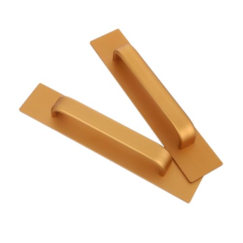 Hoement 2個強力接着 アルミ合金 自己粘着式ドア取手 キッチン浴室引き出し用 引き戸補助 便利な粘着キャビネットハンドル