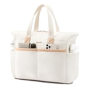 LOVEVOOK Tote Bag for Women,Light Puffer Tote Bag with Multi-pockets,Stylish Carry on Laptop Bags for Daily,Travel,Work,Gym