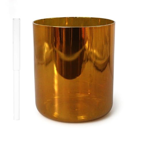 アルケミークリスタルシンギングボウル、サウンドバスサウンドボウル、ヨガ瞑想サウンドヒーリング用、ストライカー&Oリング付き ブラウン(440HZ,7 Inch A Note)