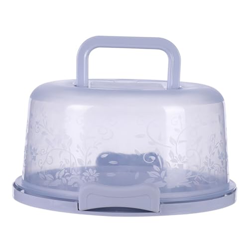Violiica Recipiente redondo para tartas con asa de transporte y cubierta transparente para pasteles de 8 pulgadas, transporte y exhibición seguros