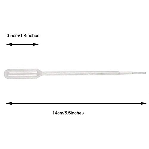 Image of 300PCS 1ml Disposable Plastic Clear Liquid Dropper Transfer Pipette Eye Droppers,Volumetric Pipettes,Essential Oils Pipettes (Pack of 4)