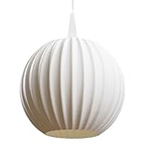 Lampenschirm kompatibel mit Stern A1/A1e | Globe Lines, matt weiß, Ø 10 cm | Ersatzschirm für Weihnachtsstern & Ganzjahres-Deko