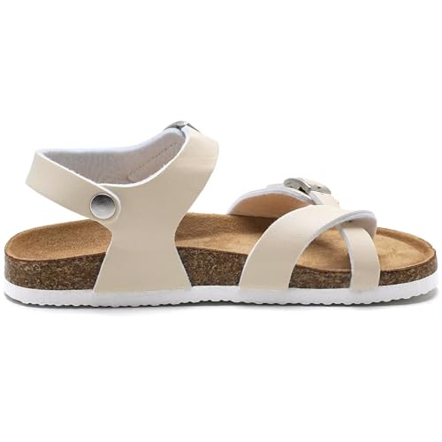 Torotto Girls Boys Sandals with Cork Footbed Adjustable Buckle Summer Slides Flip Flops Open Toes Flat for Kids Toddler3