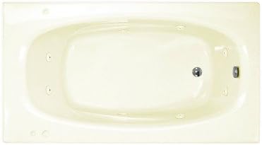St. Kitts 42 x 66 x 23" Rectangular Whirlpool Jetted Bathtub Color/Trim / Tile Flange: White / Brushed Nickel / Yes / No / Right