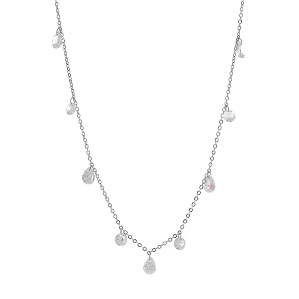 Buy WOKE 925 Sterling Silver Necklace with Zircon charms Necklace to