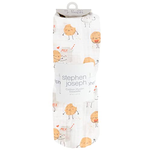 Image of Stephen Joseph, Muslin Swaddle Blanket for Baby Girls and Boys, Newborn Receiving Blanket for Swaddling, 100% Cotton Baby Swaddle Wrap, Receiving Swaddle Wrap, 47 x 47 inches