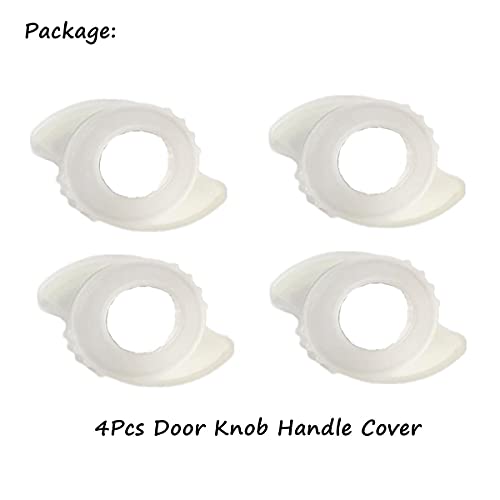 4Pcs(3"W X 2" D) Silicone Door Knob Grips - Anti-Static Door Knob Cover - Great Grips With Glow Inserts Sleep Aids-Silicone Doorknob Bumper Grips, Open Doors Easily #TOP6