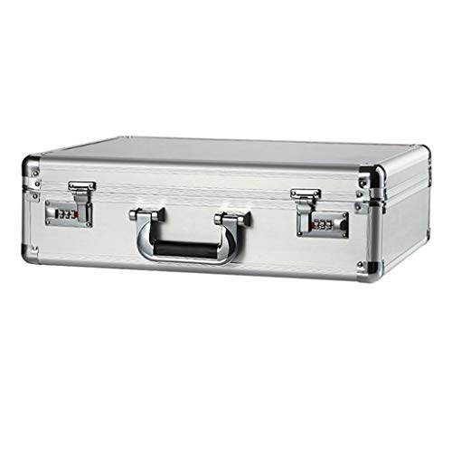 Coffres-forts Ménage Grand Cabinet Anti-vol Sécurité Mécanique Portable Portable Coffre for Sauver Squelette en Alliage Argent Aluminium (Color : Gray, Size : 48 * 35 * 15cm) Cover