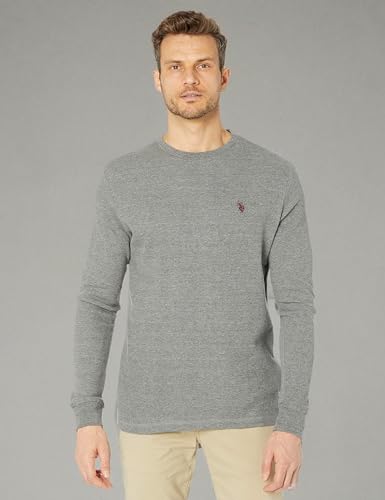 Image of U.S. Polo Assn. Men's Cotton Regular Fit Long Sleeve Crew Neck Solid Thermal Shirt