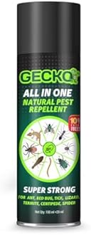 Gecko All-in-One Herbal Insect Repellent Spray | Natural Pest Control For Lizards, Ants, Termites, Bed Bugs, Spiders, Flies, Centipedes & Mice | 100% Plant-Based Formula | 120ml | FORMULATION 30X