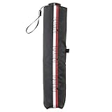 プーマ(Puma) 男女兼用 裾ボーダー柄 軽量 カーボンファイバー骨 ミニ折りたたみ傘 ブラック 55cm×6R PPL23MN55