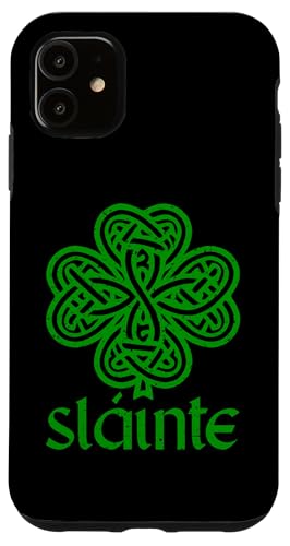 Trébol de nudo celta del día de San Patricio verde Slainte Carcasa para iPhone 11