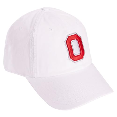 Desert Cactus The Ohio State University Baseball Hat OSU Buckeyes Brimmed Embroidered Hats Cap Adjustable Cloth Strap Adult (Style A1) White