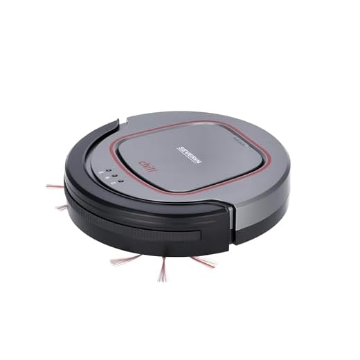 SEVERIN Chill RB 7025 Robot aspirapolvere automatico autonomia 90 minuti, Aspirapolvere robot per pavimenti con sensore scalini, Robot aspirapolvere per tappeti, grigio/nero/rosso