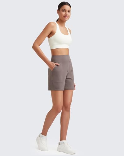Image of G4Free EverGoing Women's Casual Shorts High Waisted 4'' / 5'' Comfy Shorts with Pockets for Yoga Workout Lounge