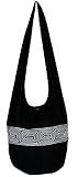 All Best Thing Black Stripe Cotton Hippie Hobo Bag Large 36 Inch Light Weight (White)