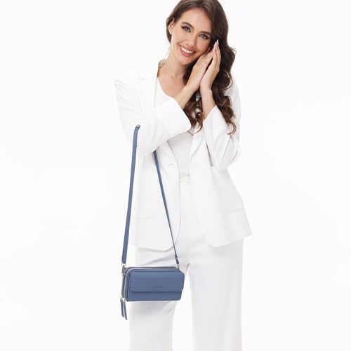 Image of Lanyani RFID Crossbody Wallet Wristlet Purse with Phone Pocket For Women Vegan Leather