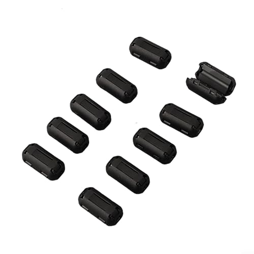 Filtros de ferrita con clip de supresión RFI, paquete de 10 para un rendimiento mejorado en cables USB, audio y video (3,5 mm)
