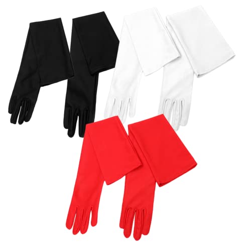 3Pairs Stylish Long Gloves for Women Stretchy Gloves and Comfortable Sun Protection for Weddings Cosplay Proms and Events