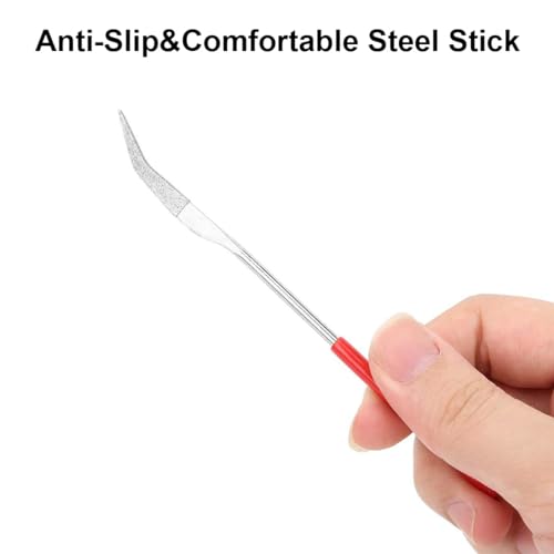 VIVIIHOO Diamant Nadelfeilen Set, 20 Mini Schlüsselfeilen mit Gummigriff für Holz, Metall, Glas und Keramik - inklusive wiederverschließbarer Kunststoff-Tasche