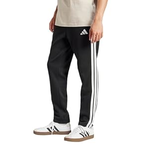 adidas Men’s Essentials 3-Stripes Fleece Open Hem Pants