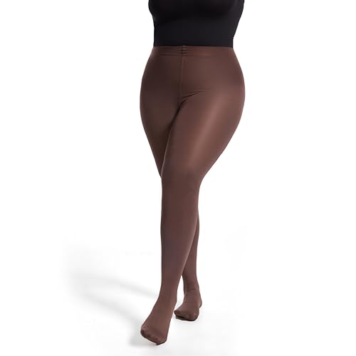 Image of Frola Plus Size Fleece Lined Tights Women Winter Warm Thermal Tights, 11+ Colors High Waisted Opaque Pantyhose