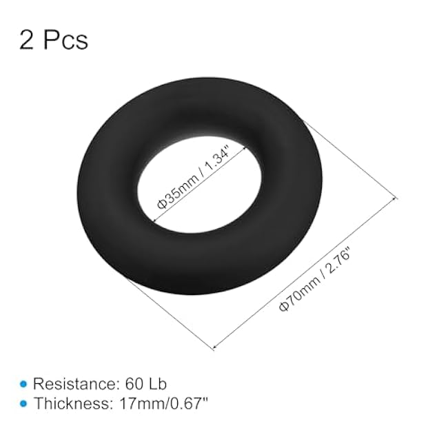 uxcell Hand Grip Strengtheners, 60Lb Silicone Grip Strength Training for Stress Relieve & Rock Climbing, 2 Pcs