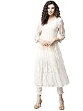 Ada Hand Embroidered Chikankari Fawn Georgette Kurta for Women A411201 3XL