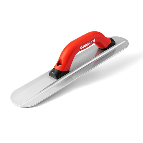 Goldblatt 16 x 3-1/4 Round End Magnesium Float with Soft Grip Handle Lightweight Concrete Hand Float for Smooth Finish Durable concrete Finishing Tool