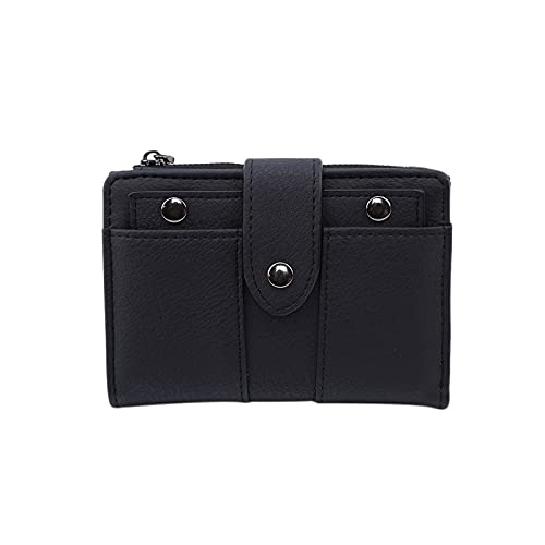 Image of LUCIY Wallets for Women Ladies Wallet Small Ladies Simple Retro Ladies Solid Short Female Wallet (Color : Hortel�)
