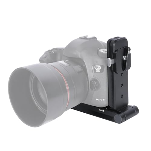 Image of NICEYRIG Foldable V Mount Battery Plate with V-Lock Base, Quick Release Plate Dovetails for Manfrotto Standard & ARCA-Swiss, Heavy Duty L-Type Bracket for DSLR Camera - 598