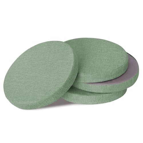 OVOV Non-Slip Round Chair Cushions for Dining Chairs 16" Sage Green 4 Pack
