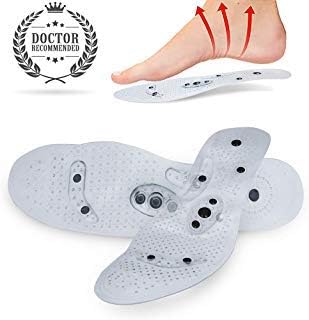 Guosurelly Massaging Insole, Unique Acupressure Magnet Massage Foot Insole Anti-Fatigue Foot Pain Insole, Helps Burn Fat 1Pair (clear)