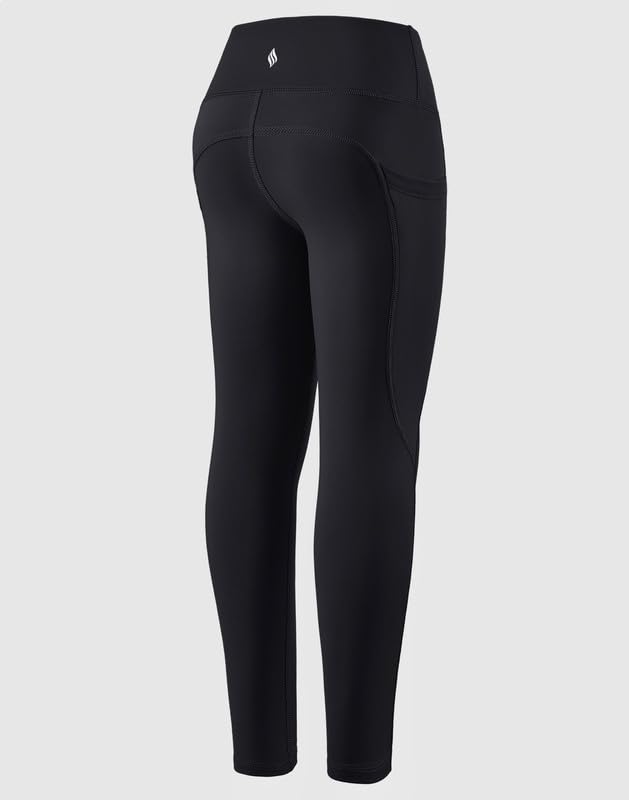 SANTINY Girl's Fleece Lined Leggings with Pockets Kids Thermal Warm Winter High Waisted Athletic Running Workout Yoga Pants2