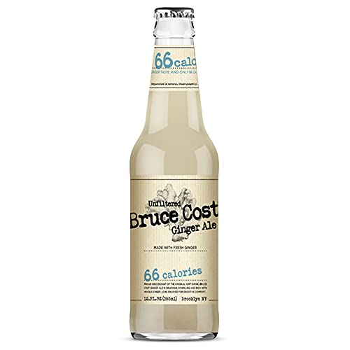 Bruce Cost Unfiltered Ginger Ale - BC 66 with Monk Fruit - 12 oz (24 Glass Bottles)