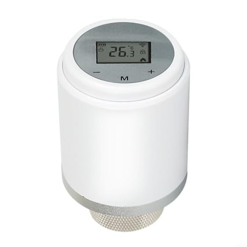 Fauhapyway Valvola termostatica programmabile intelligente del radiatore Programma settimanale Mozzi di controllo del riscaldamento App remota Temperatura Modalità automatiche manuali