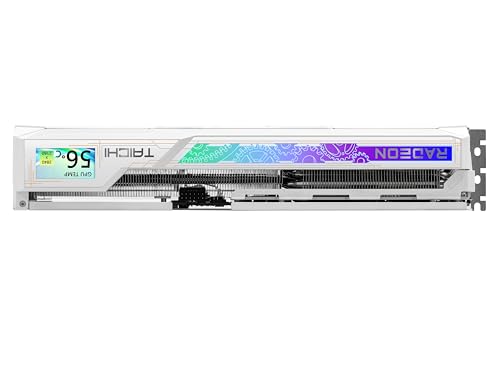Image of ASRock AMD Radeon RX 9070 XT Taichi White 16GB OC Graphics Card, RDNA 4, 3100 MHz Boost, 16GB GDDR6, 3X DisplayPort 2.1, LCD Info Center