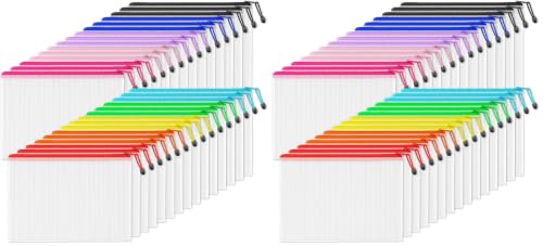 Image of SUNEE Mesh Zipper Pouch 11x16 in (10 Colors, 60 Packs), Large Mesh Zipper Pouch Bags for School Office Supplies, Puzzles & Games, Travel Accessories