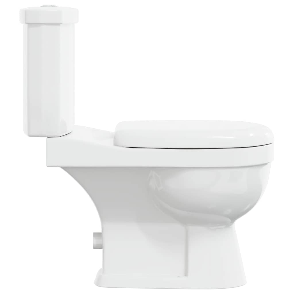 vidaXL Toilette con Cisterna Bianca Gabinetto Bagno Sciacquone Vaso WC Scarico