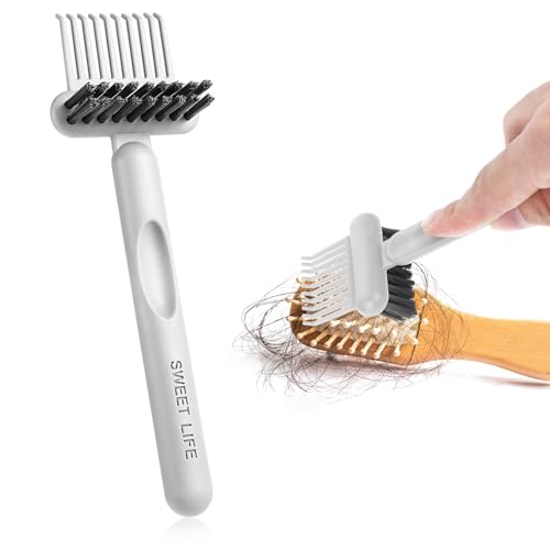 2-in-1 Portable Hairbrush and Comb Cleaner (Grey)