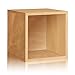 Way Basics Extra Large Stackable LP Album Shelf vinyl record storage cube, Natural