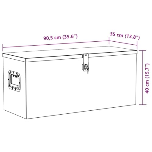 vidaXL Aluminiumkiste 90,5x35x40cm Alu Box Koffer Werkzeugbox Transportkiste