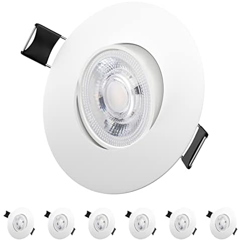 addlon 6er Set LED Einbaustrahler 230V Flach, 36° Schwenkbar LED Einbauleuchten 5W 450lm LED Spots IP44 Bad Einbauspots Warmweiß 3000K Deckenspots für Badezimmer Küche Wohnzimmer Cover