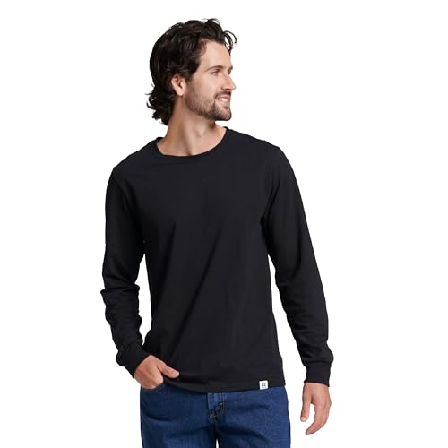 Russell Athletic Men’s Dri-Power Long Sleeve Tees, Moisture Wicking, Odor Protection, UPF 30+